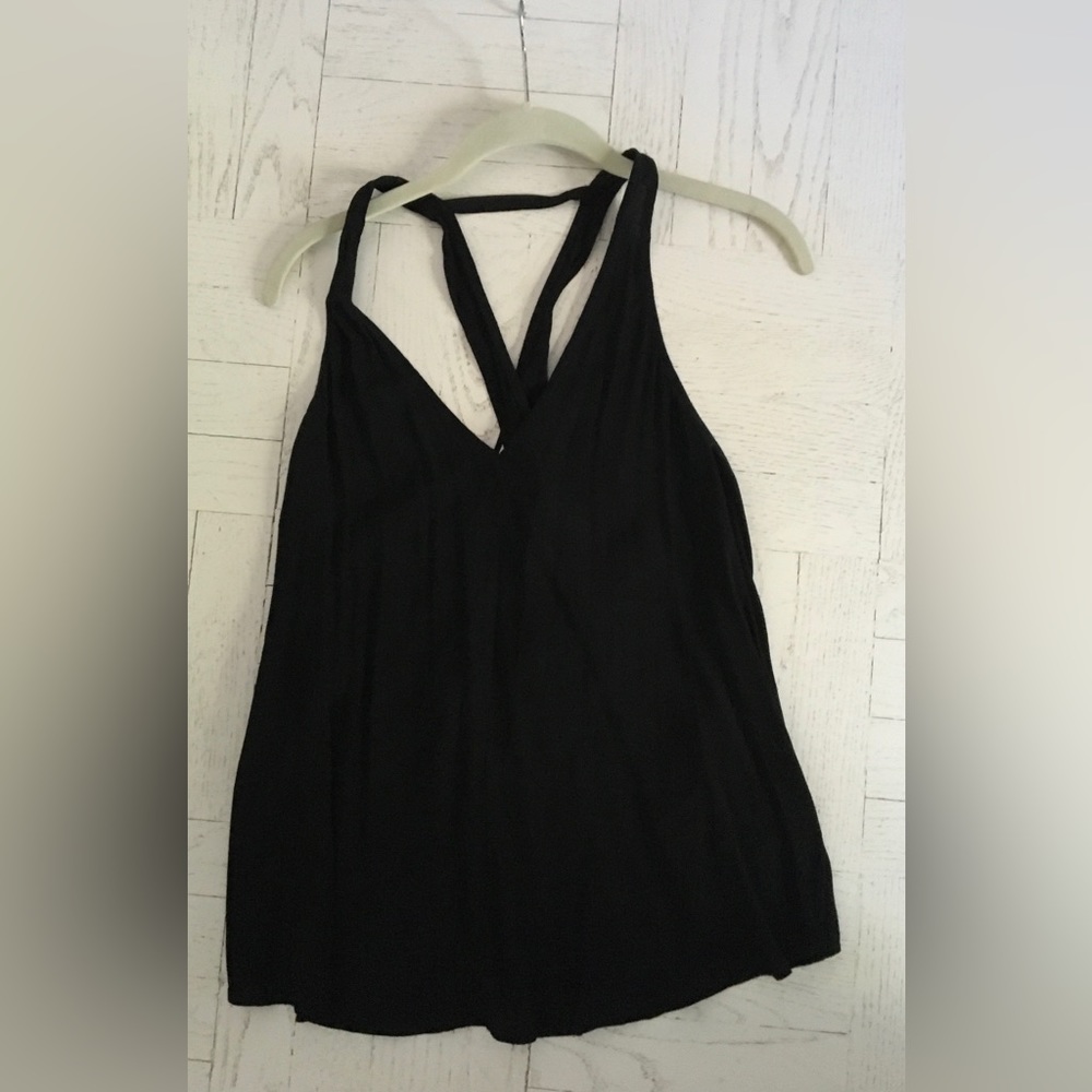 Black sleeveless top